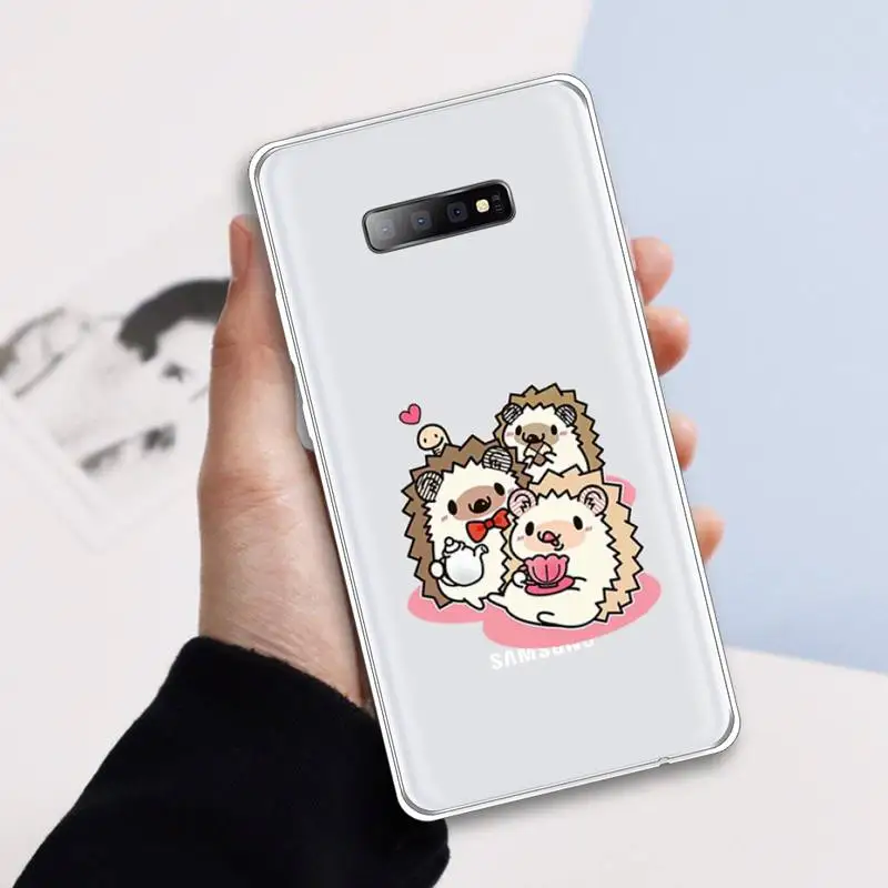 

Animal lovely cartoon hedgehog Phone Case Transparent For Samsung Galaxy A 71 21s S note 8 9 10 plus 20 ultra
