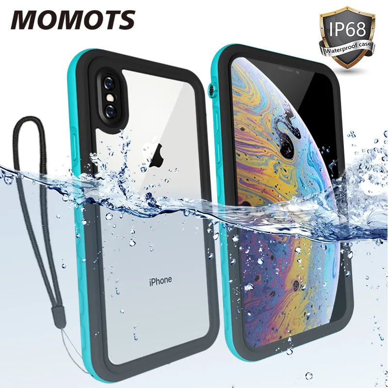 MOMOTS IP68 водонепроницаемый ударопрочный чехол для iPhone XR XS MAX X 8 7 6 Plus силиконовый