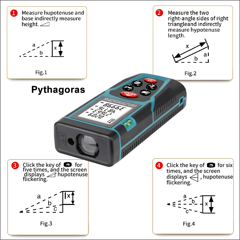 RZ Laser Rangefinder Distance Meter Range 40m 80M Ruler Device Finder Mini Digital Meater Sensor SW-T40 |