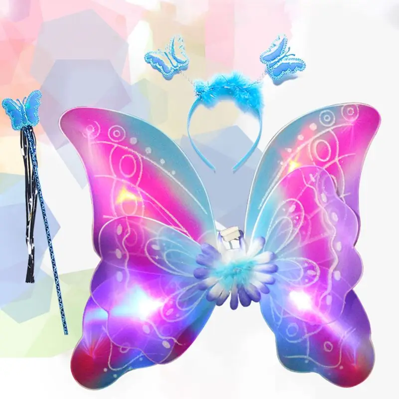 4 предмета в комплекте для девочек светодиодный сказочный костюм комплект с