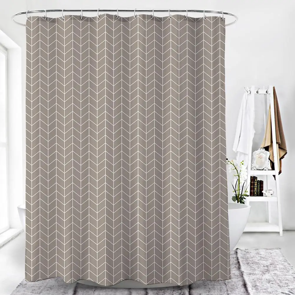 Shower Curtain Triangular Line Printing Waterproof Polyester for Home Bathroom | Дом и сад