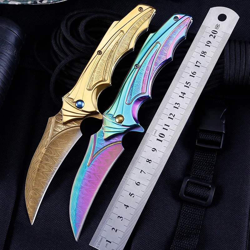 

Multicolor Plated Steel Handle 3cr13 Blade Pocket Survival EDC Tool Kitchen Camping Hunt Outdoor Folding Knife
