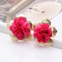 vintage metal new arrival sweet cute holiday flower stud earrings for women fashion elegant oorbellen bijoux party gifts