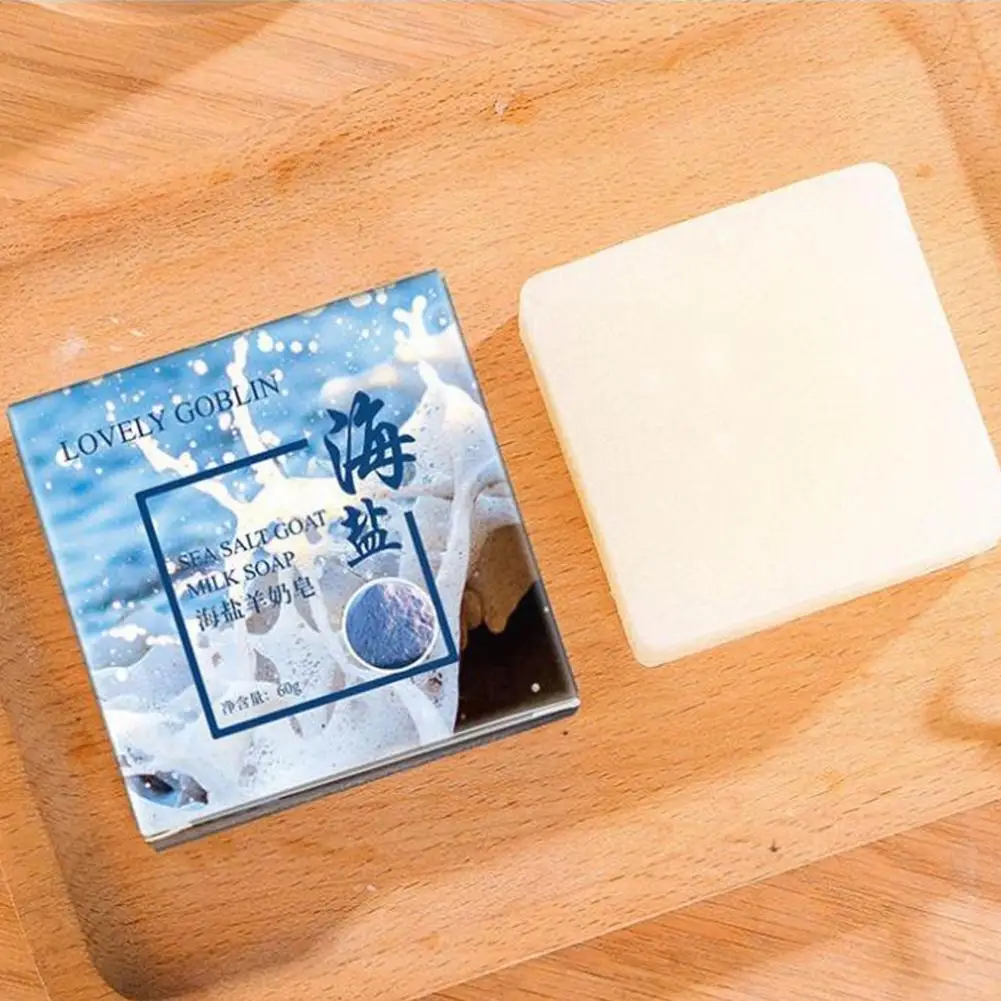 

Sea Salt Soap Goat Milk Wash Soap Efficient Deep Cleansing Face Pores Acne Soap Blackhead Skin Care Makeup Remover Oil-Cont X3U4