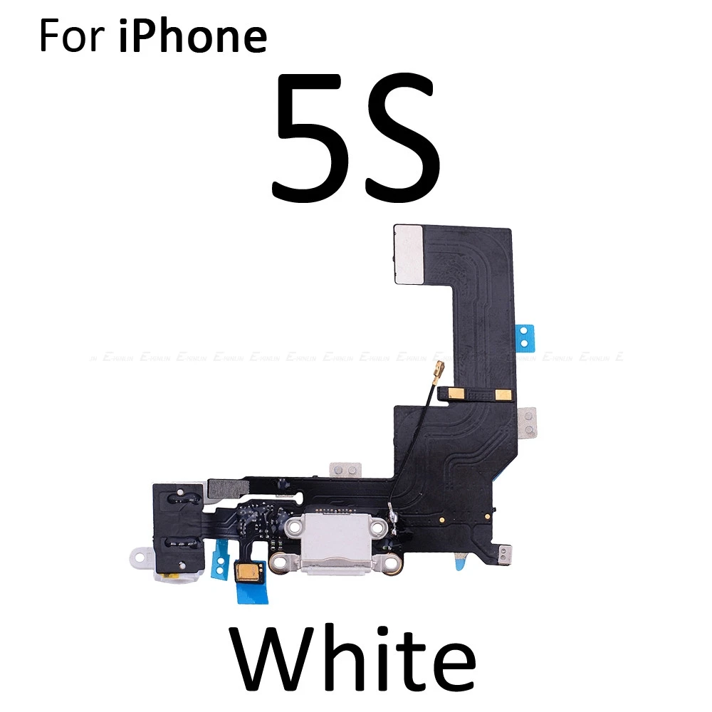 

5pcs/lot Charger Port Dock Connector Flex Cable For iPhone 4 4S 5 5S 5C SE With MicroPhone HeadPhone Audio Jack Repair Parts