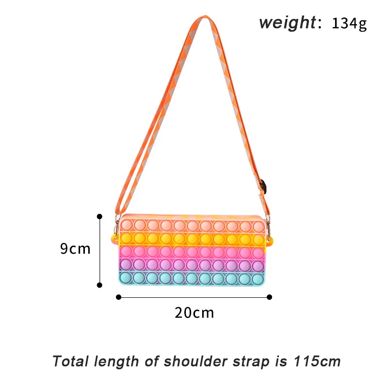 Модная популярная пузырьковая Сумка-антистресс через плечо с ремешком большой