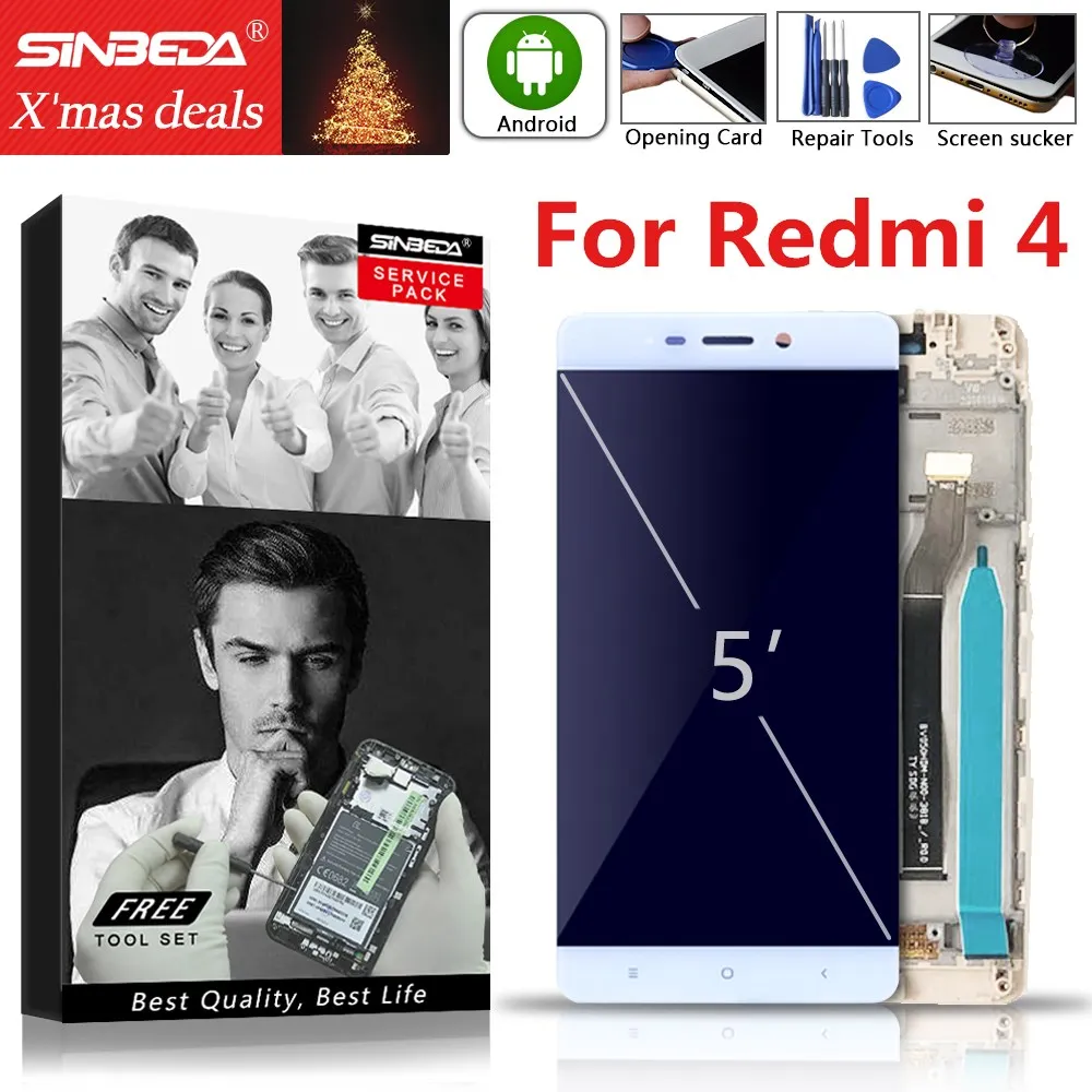 5 0 дюймов протестированный для xiaomi redmi 4 ЖК дисплей сенсорный экран с F ram e