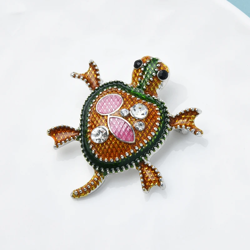 

Wuli&baby Enamel Turtle Brooches For Women Men National Design Sea Animal Brooch Pin Gifts