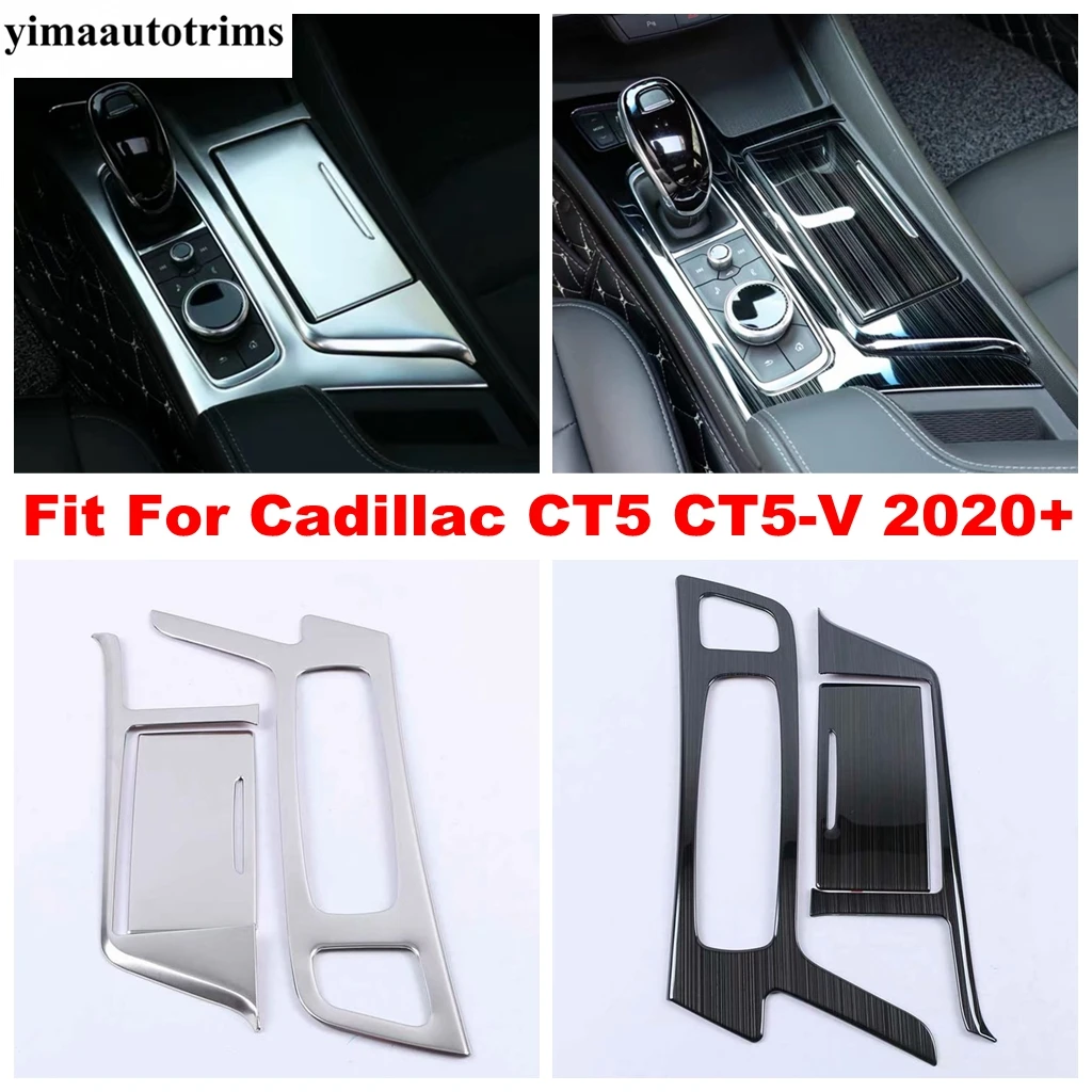 

Central Console Gear Shift Box Panel Decor Cover Trim Stainless Steel Interior For Cadillac CT5 CT5-V 2020 2021 2022 Accessories