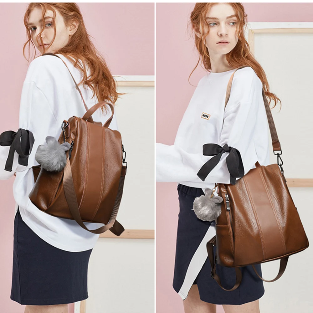 Популярный женский рюкзак с защитой от кражи Модные Винтажные Школьные Сумки из