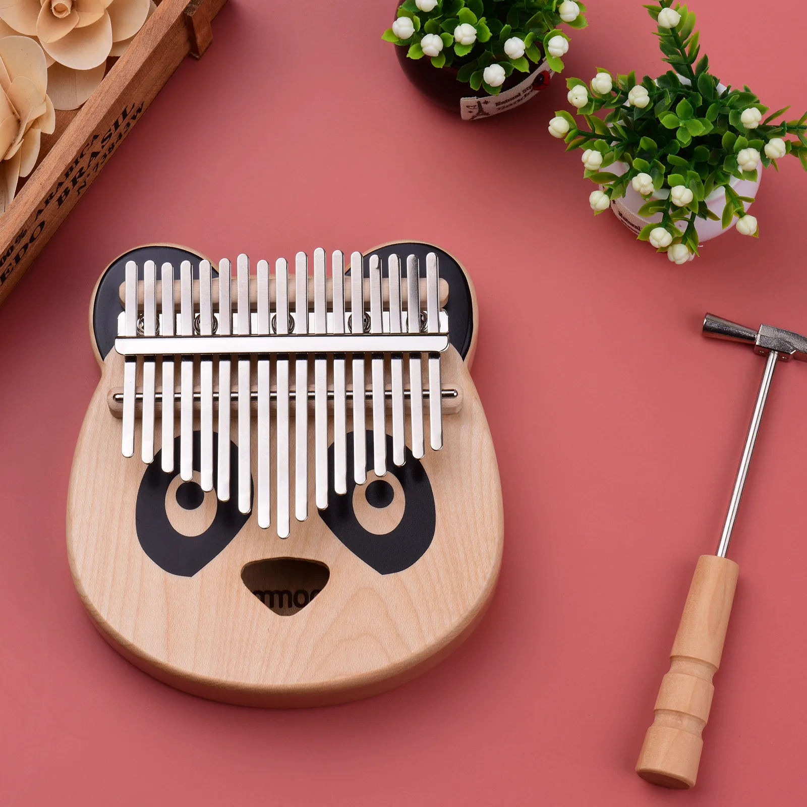 

ammoon 17 Keys Kalimba Portable C Tone Thumb Piano Finger Piano Maple Wood Finger Precussion with Wiping Cloth Notation