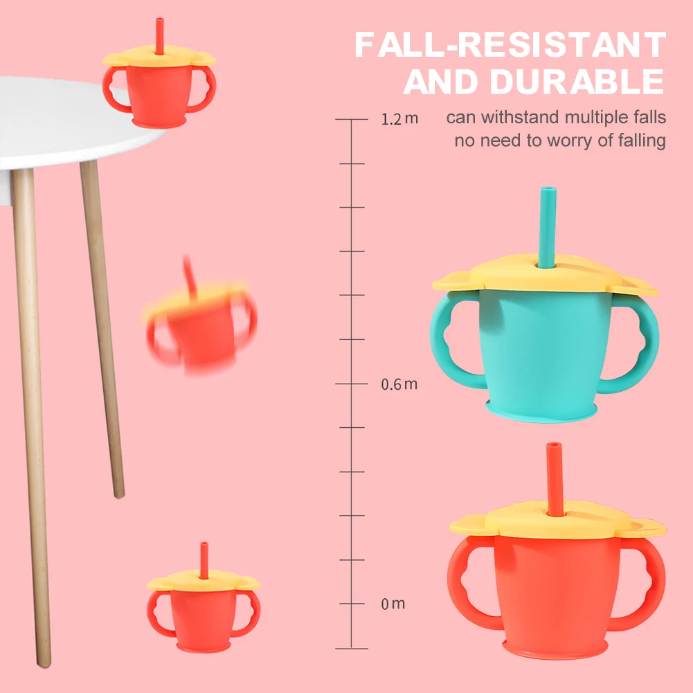 Лидер продаж соломенная чашка для малышей самостоятельного питья силиконовая