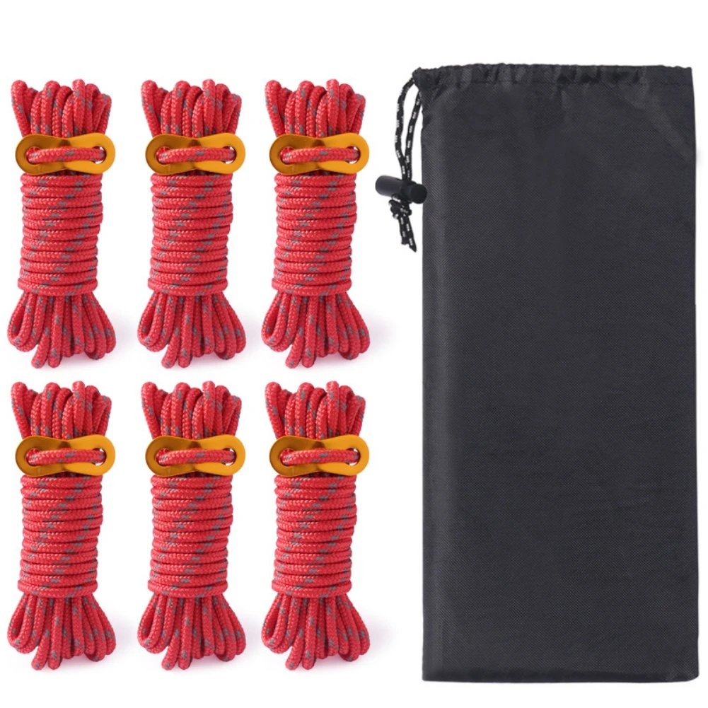 

6 Pcs Durable Tent Cord Rope Outdoor Tent Tools Camping Hiking Tent Accessories