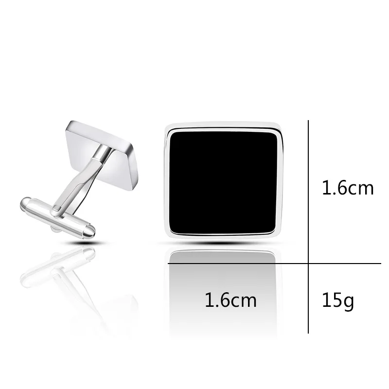 

Business Classic Square Geometric Black Copper Men's Cufflinks Luxury Gift Party Wedding Suit Shirt French Cufflinks