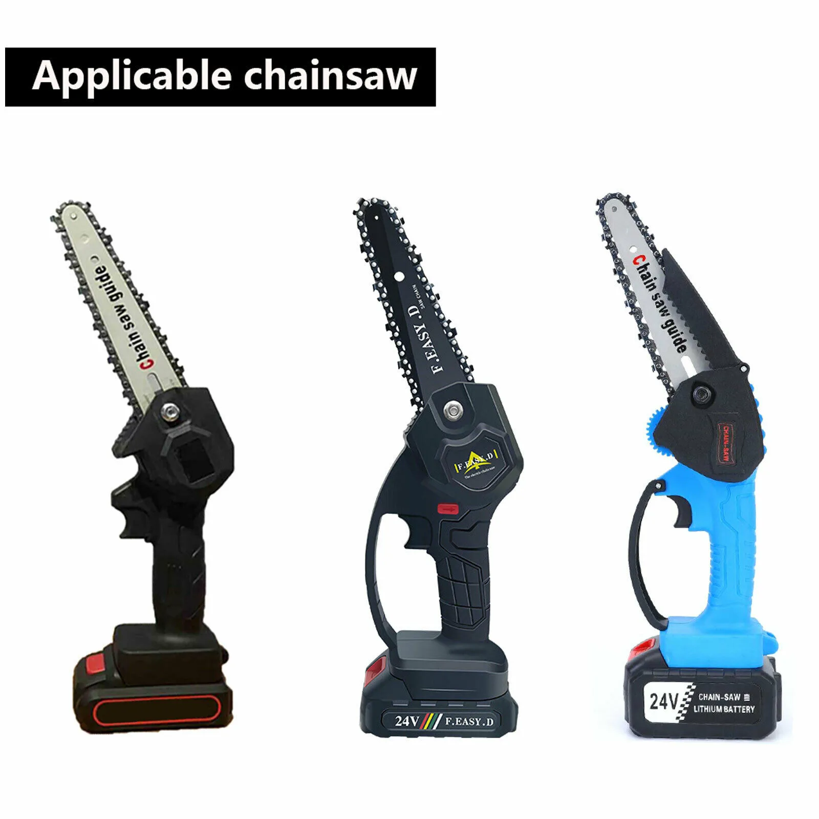 

4/6Inch Guide And Chain Bar Chainsaw Electric Fits Hand Kit Saw Set Steel
