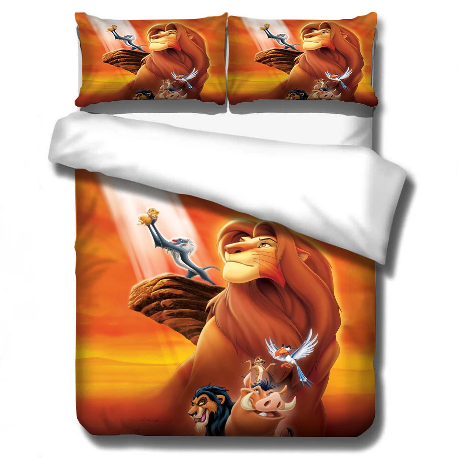Король Лев 3d постельные принадлежности набор пододеяльников наволочки Лев Simba Детская комната Декор Утешитель постельные принадлежности набор s постельное белье кровать - Цвет: G