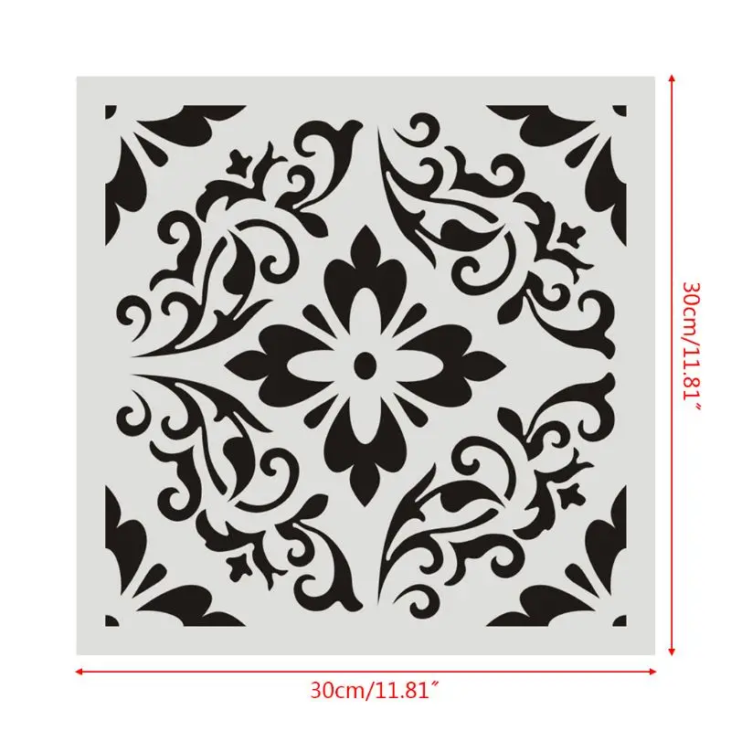 

6pcs/set Mandala Stencil Wall Painting DIY Drawing Template Ruler for Floor Tile
