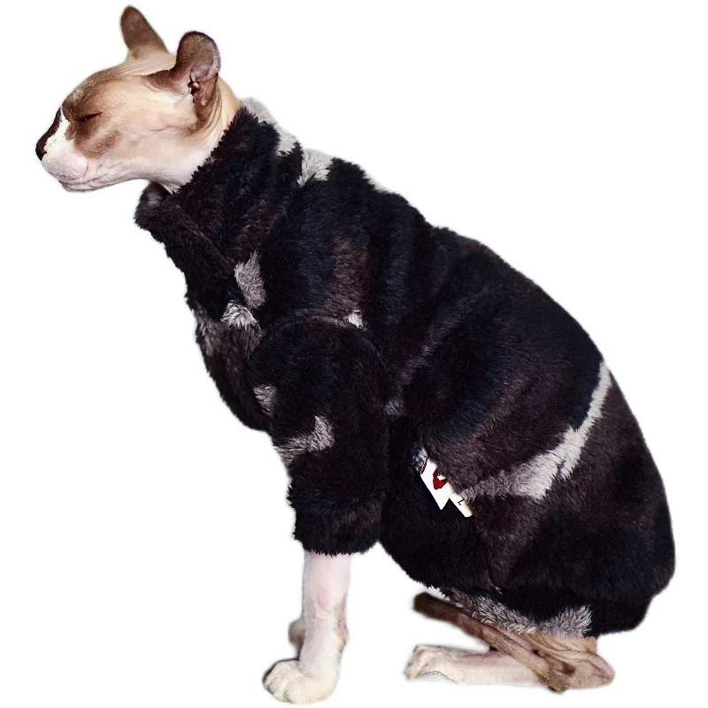 

Pet Dog Dirty Resistance Camouflage Coral Velvet Turtleneck Winter Warm Clothes Hairless Cat Clothes Christmas Gifts Large