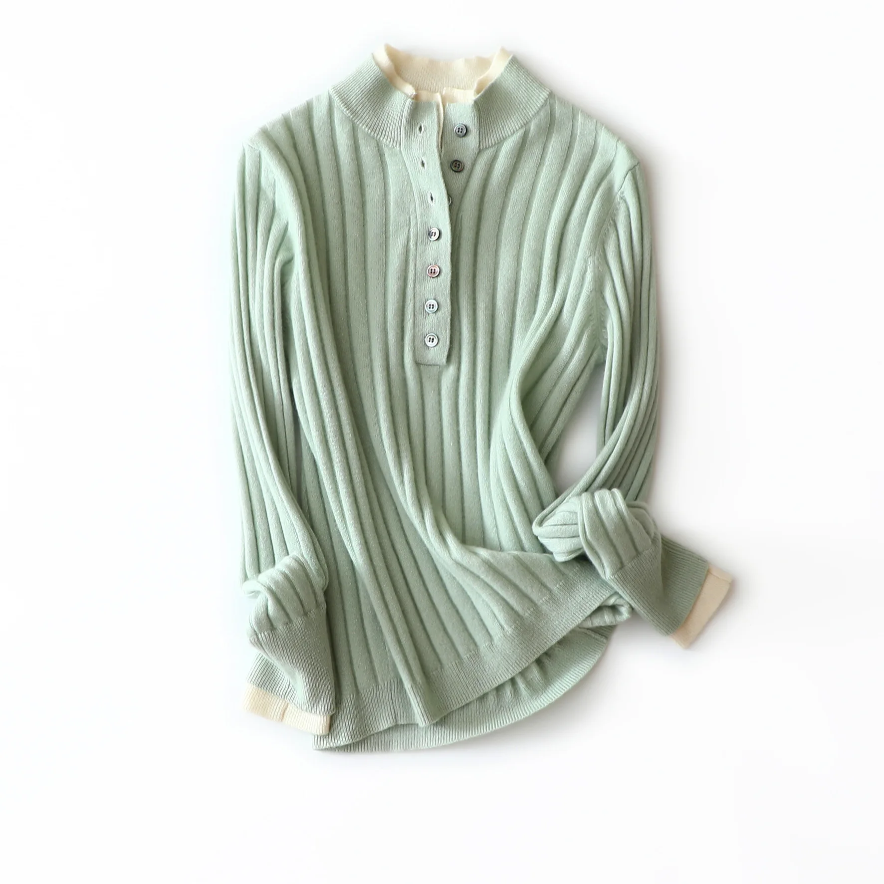 

Ранняя осень чистый кашемировый модный поддельный свитер из двух частей в полоску контрастный цвет вязаный свитер Топ 2020 новый стиль