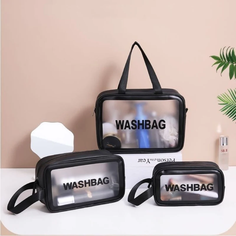 

Transparent Waterproof Cosmetic Bag Large Capacity Portable Travel Scrub Toilet Bag Cosmetic Storage Bag
