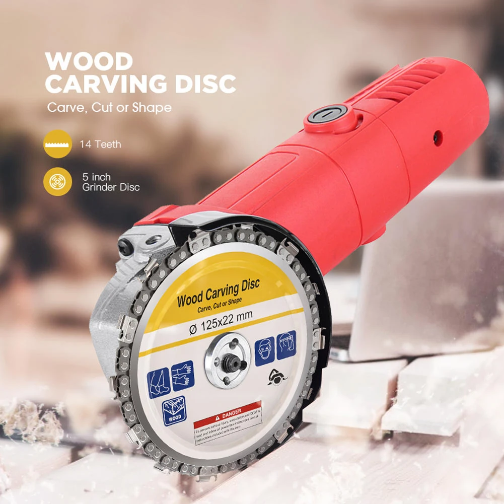 

5 Inch Chain Grinder Saw Disc Woodworking Chain Multifunctional Turntable Angle Grinder Cutting Blade Wood Slotted Saw Blade