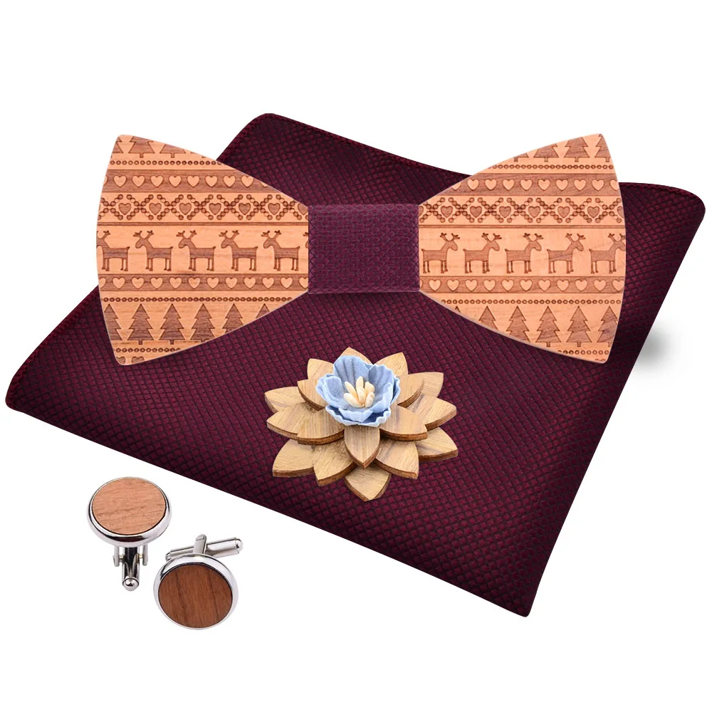 Новый резной деревянный галстук-бабочка для мужчин ручной работы Подарочная