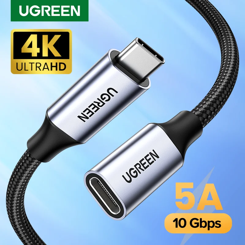 

UGREEN USB C Extension Cable Male to Female Type C Extender Cord Thunderbolt 3 Compatible Suitable for Nintendo Switch MacBook