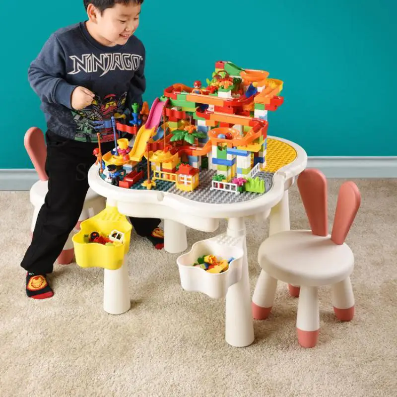 Детский многофункциональный строительный стол детский в форме сливы большой