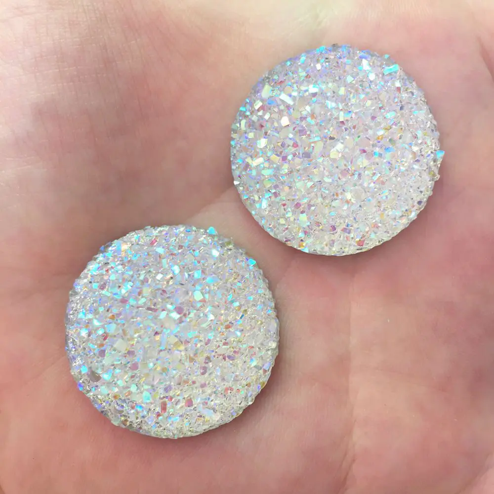 Лидер продаж 8 шт. АВ полимер 30 мм кабошон руда круглые стразы с плоской обратной