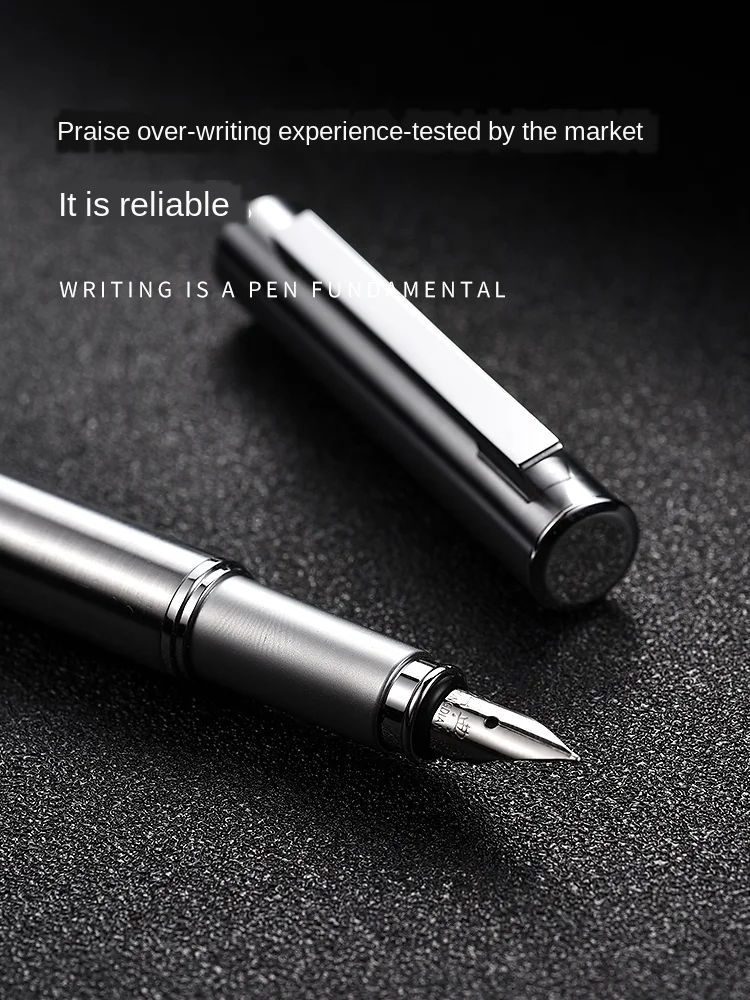 Перьевая ручка HongDian металлическая из нержавеющей стали с тонким пером 0 4 мм яркое