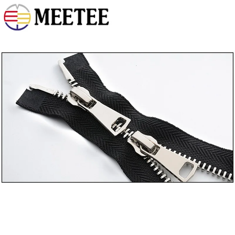 1 шт. Meetee 8 #70/80/100/120 см двойной открытого конца металлической черный одежда на