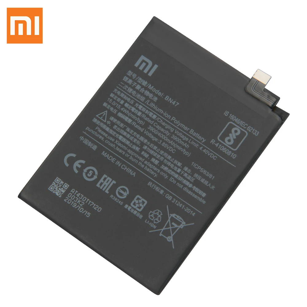 Оригинальная запасная батарея для Xiaomi Redmi 6pro Mi A2 Lite Hongmi 6 Pro Redrice BN47 настоящая