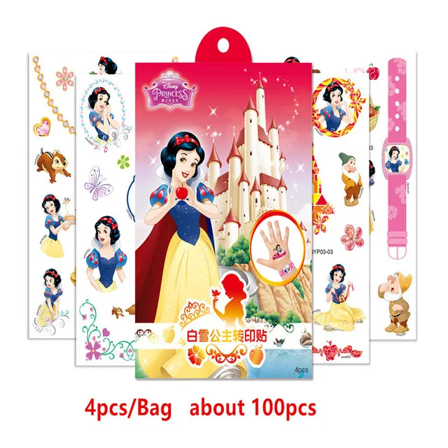snow white Дисней Замороженные наклейки для детей diy татуировки ПВХ pegatinas 3D мультфильм adesivo autocollant стикерс Микки автомобиль 3 наклейки - Цвет: snow white