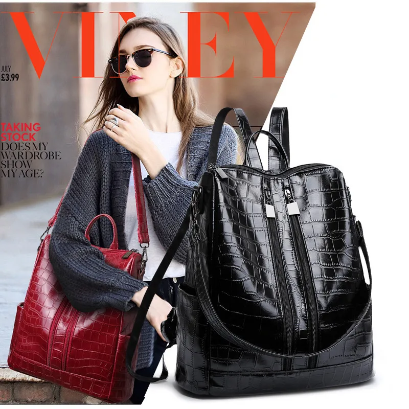 Рюкзак новинка Повседневная сумка PU женский 2020 для путешествий студентов модные