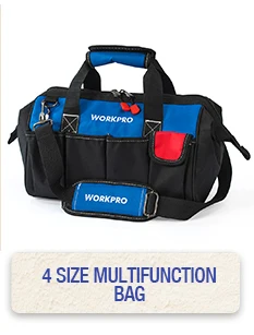 WORKPRO 600D сумка для инструментов на плечо с центральным лотком Водонепроницаемые Наборы инструментов Сумки Карманы для электронных сумок