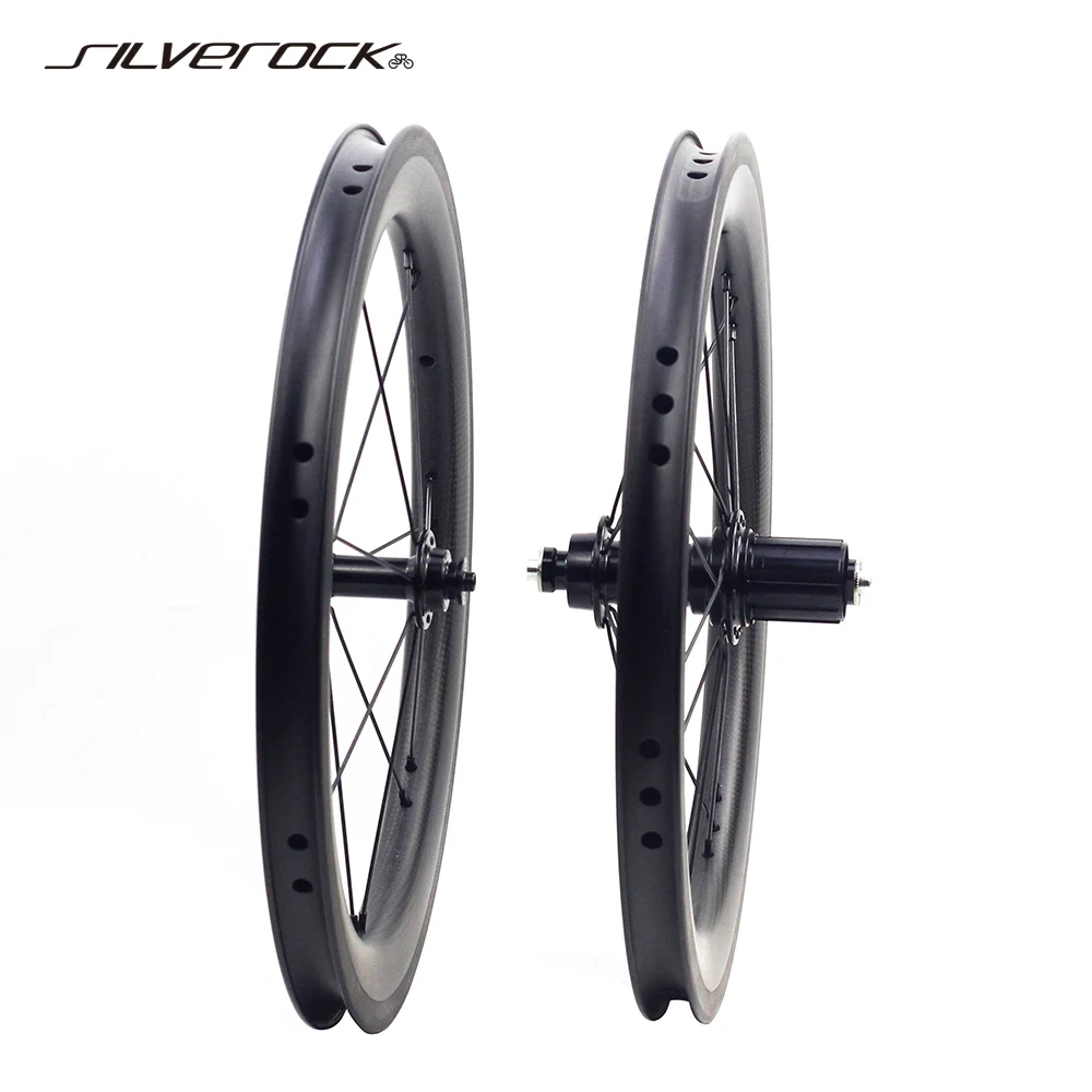 

SILVEROCK углеродная колесная пара 16 "1 3/8" 349 U обод V тормоз 74 мм 130 м для Fnhon GUST Zephyr складной велосипед городской велосипед колеса