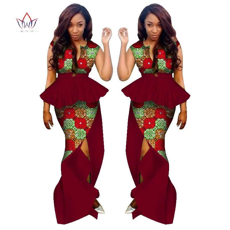 BRW традиционная африканская одежда для женщин комплект из 2 предметов с юбкой в