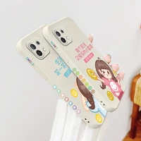 blushing girl phone case for xiaomi mi 11 10t 10t pro 10 s lite ultra 9t 9 8 note 10 pro poco f3 f2pro x2 liquid silicone cover