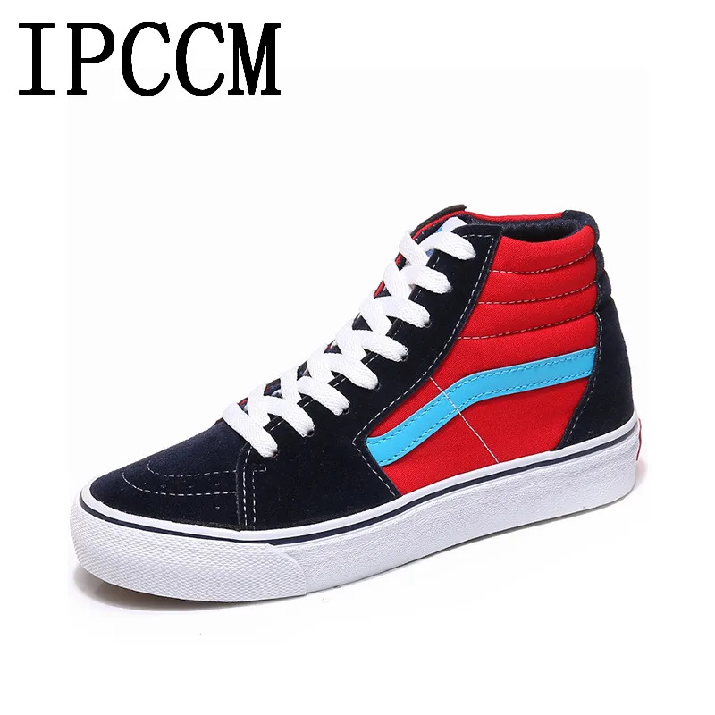 South Korean ins super hot skateboard shoes students versatile couple high top canvas winter street casual |