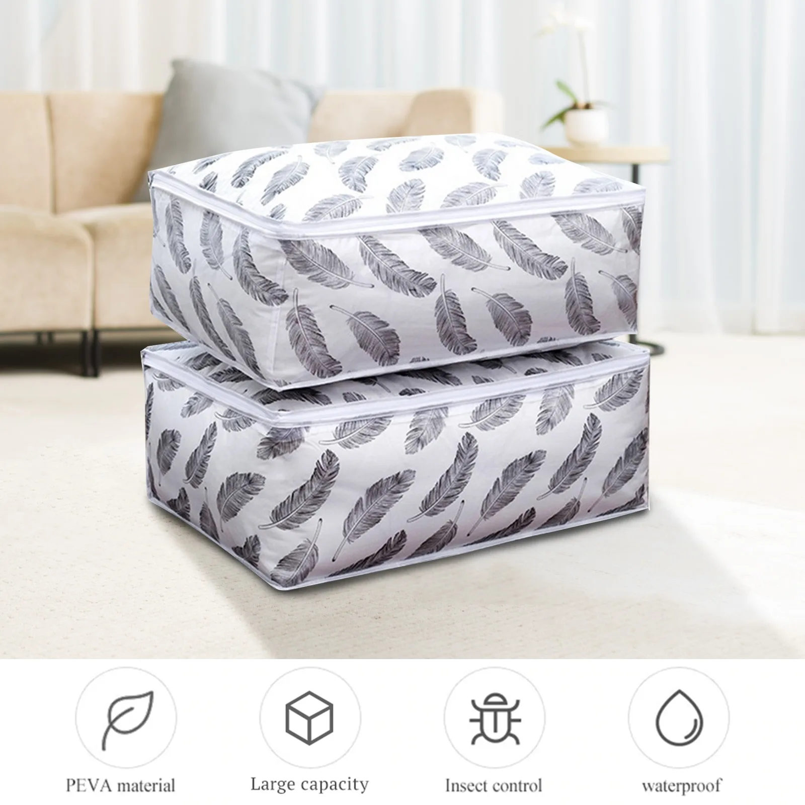 

Quilt Pillow Blanket Organizer Foldable Storage Bag Clothes Quilt Closet Organize Clothing Sorting Bag Storage Box Organizer