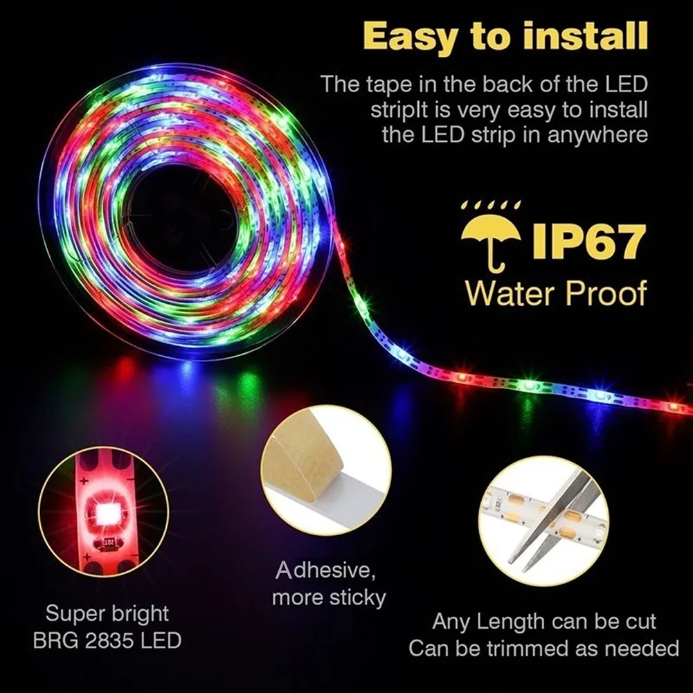 

Розничная продажа, Новое поступление, светодиодные ленты 2835 Rgb на солнечных батареях, гибкие, Ip65, водонепроницаемые, подходящие для дома, «сд...