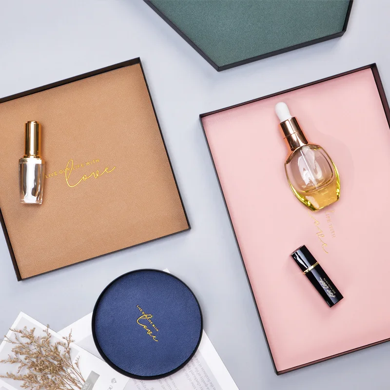 Nordic лоток для хранения круглая квадратная кожаных туфель с металлическим узором