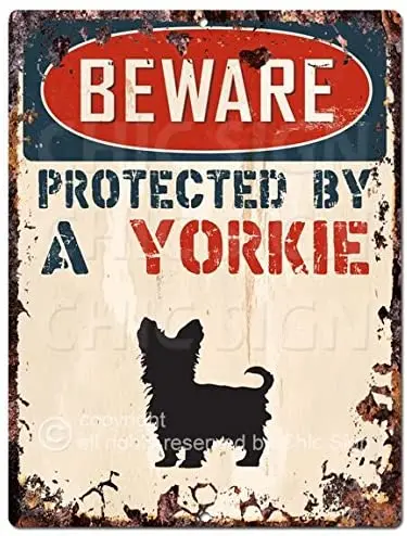 

Остерегайтесь защиты от Йорка шикарный знак винтажный Ретро деревенский 9 дюймов x 12 дюймов металлическая пластина домашняя комната дверь н...
