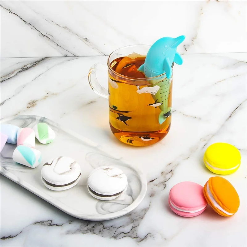 

Cartoon Dolphin Tea Infuser Teapot Filter Silicone Leakproof Loose Leaf Tea Strainer Coffee Drinkware Kitchen Accessories