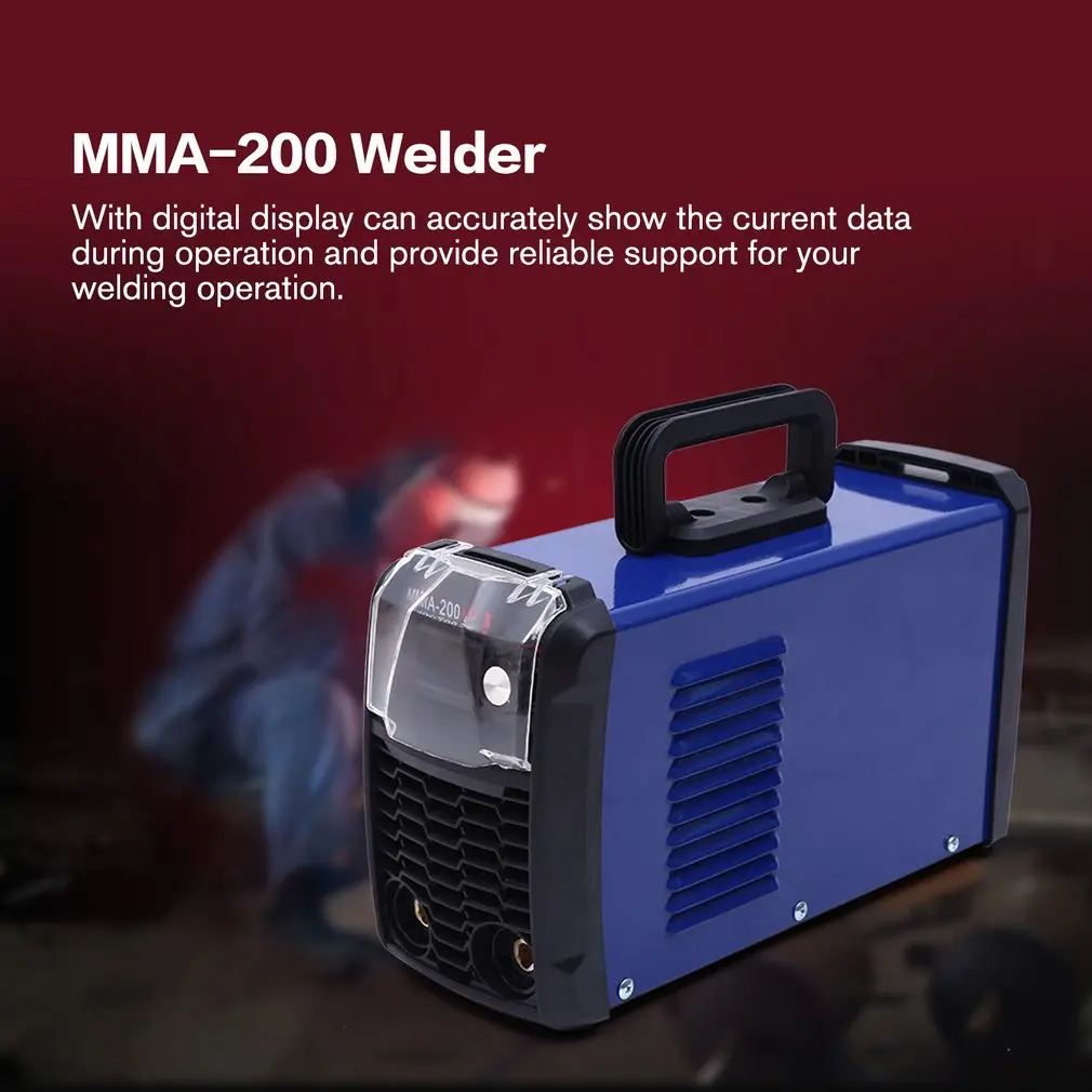 MMA-200 Мини цифровой дисплей DC инвертор дуговой сварщик 220 В IGBT портативный