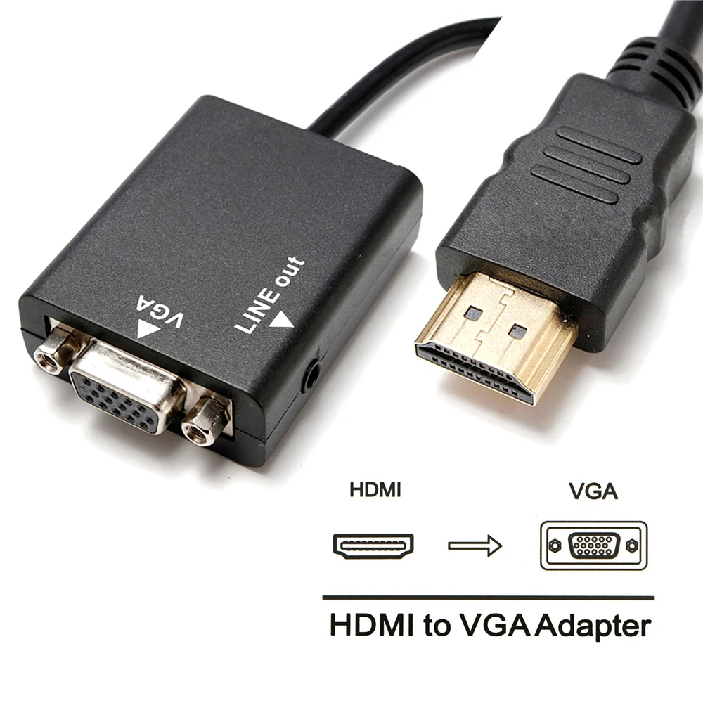 

to VGA Adapter Male to Female Video Converter Adapter Cable for PC DVD HDTV TV 1080P for PS4 TV Box Laptops With 3.5 Jack