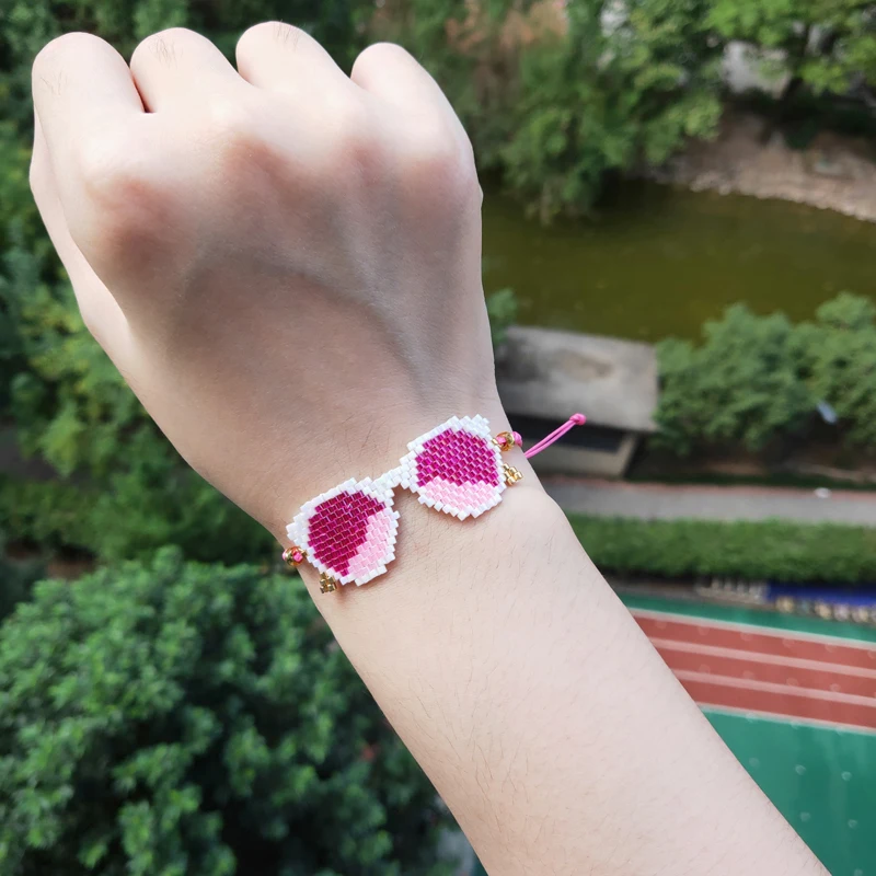 Женский браслет с бусинами розовый ювелирное изделие в богемном стиле|Браслеты