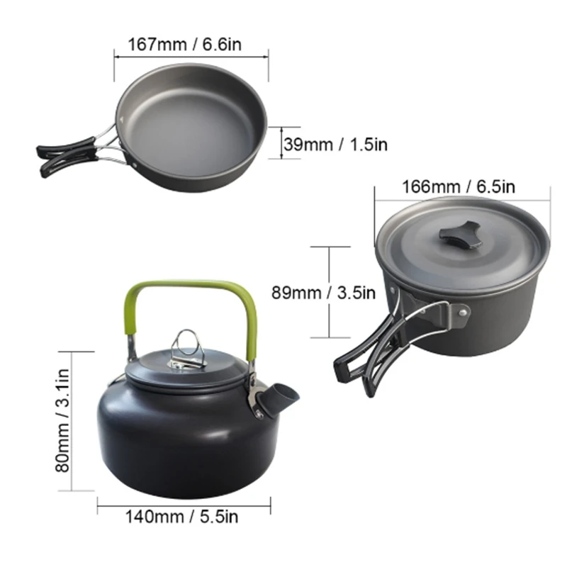 

Outdoor Hiking Camping Set Pot Teapot Wood Stove Combination Outdoor Cooking Utensils with Wood Stove
