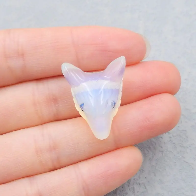 Support For Custom Opalite Handmade Animal Wolf Head Fashion Pendant Bead 25x19x11mm 4g
