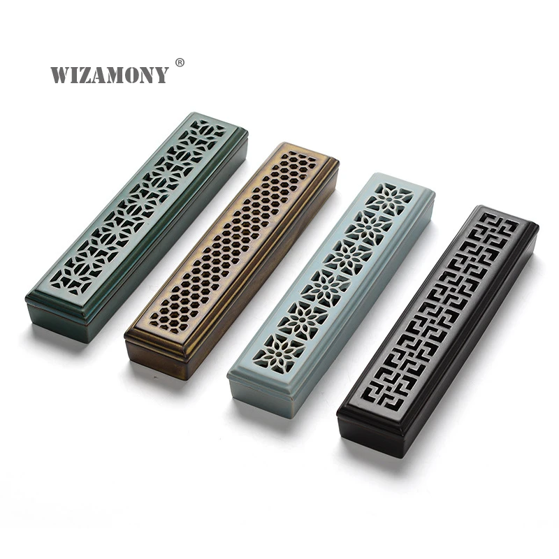 

WIZAMONY 4 colors home decoration incense burner censer metal incense burner holder censer wooden incense for living room